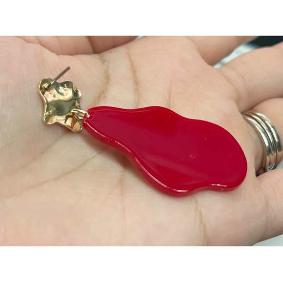 "Let's Dance Baby" Retro Gold Multicolor Drop Earrings - Picture 3 of 3